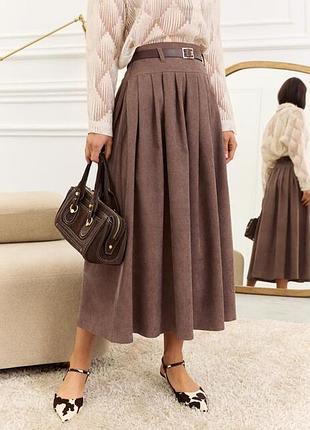 Юбка миди со складками