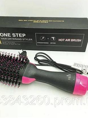 Фен-щетка расческа стайлер для укладки волос 3 в 1 one step hair dryer 1000 вт