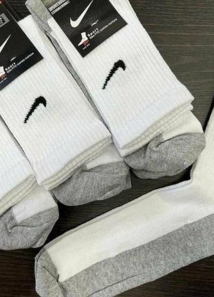 Якісні шкарпетки(унісекс) 🧦 високі, спорт логотип найк упаковка 12 пар