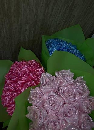 Букеты из атласных лент