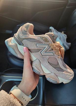 Трендові жіночі та чоловічі кросівки new balance 9060 mushroom brown коричневі