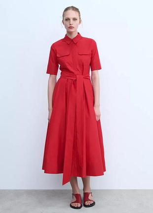 Платье женское красное zara new