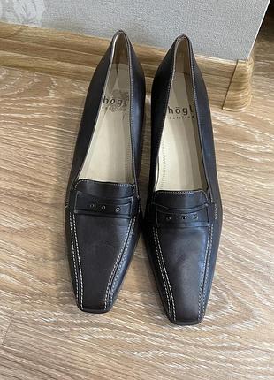 Кожаные туфли hogl шоколадные 38-38,5 -25см