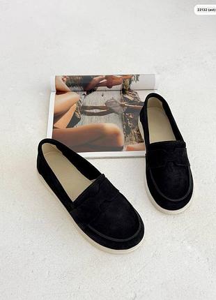Женские лоферы натур.замша