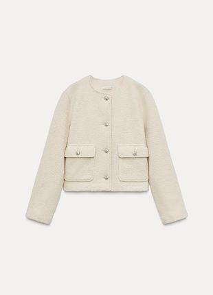 Жакет с букле с пуговицами zara