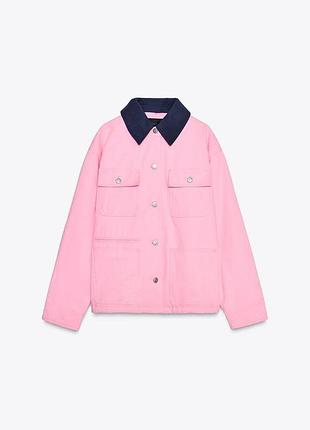 Куртка с контрастным воротником zara