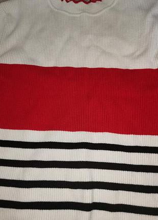 Полосатый свитер зубчатый край 8