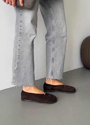 Балетки barefoot  коричневый | шоколад натур.замша 11935