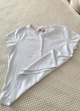 Біла футболка майка оверсайз