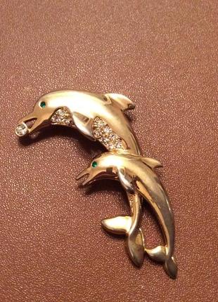 Брошка дельфіни вінтаж