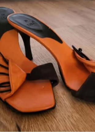 Мюли из натуральной кожи от zara