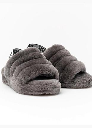 Тапочки ugg fluff yeah slide grey 1095119-chrc