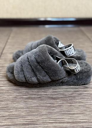 Тапочки ugg fluff yeah slide grey 1095119-chrc
