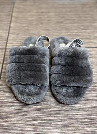 Тапочки ugg fluff yeah slide grey 1095119-chrc
