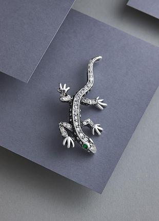 Серебряная брошь ящерица 🦎7 фото