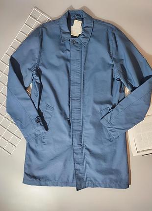 Синий базовый женский плащ