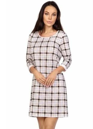 Платье с рукавом 3/4 в клетку