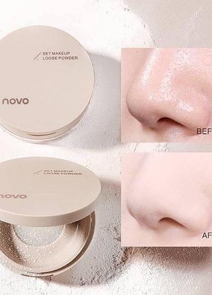 Прозора розсипчаста матуюча пудра для обличчя novo loose powder №01