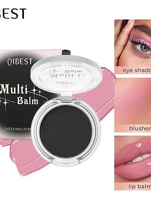 Кремовий мультитаскер 3 в 1 (рум'яна,  помада, тіні) qibest, 3,5