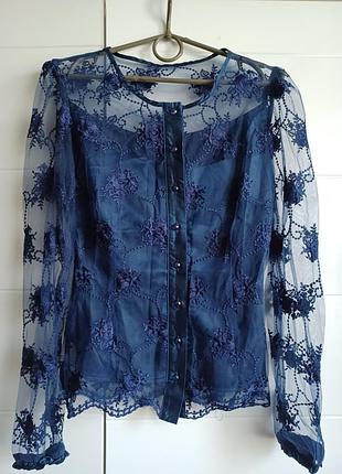 Рубашка блуза сітка вишивка
