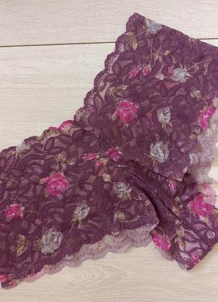 Трусики ажурные шортики кружевные трусы с цветочным принтом м л 10 12 38 40 46 48