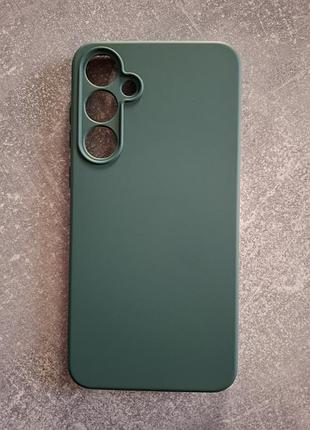 Чохол silicone case для samsung galaxy a55 5g / a556 бампер щільний з мікрофіброю зелений