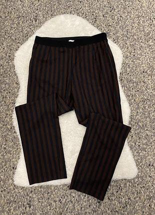 Брюки штани в чорно-коричневу смужку h&m(код товара 60325)