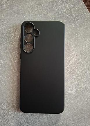 Чохол silicone case для samsung galaxy a55 5g / a556 бампер щільний з мікрофіброю чорний