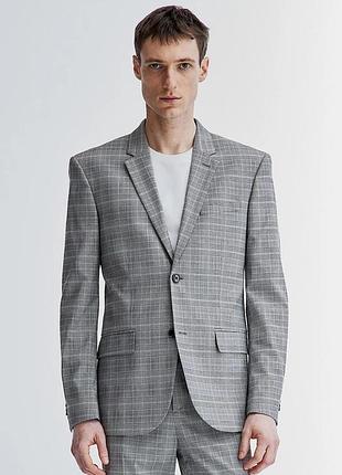 Блейзер жакет h&m skinny fit картатий клітинка