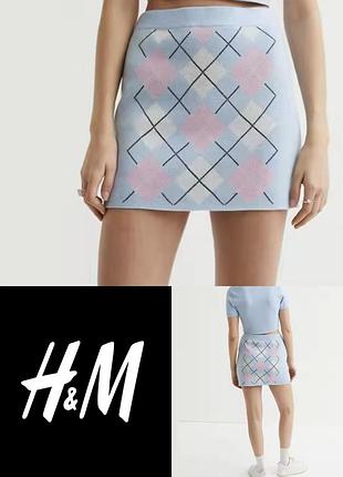 Теплая стильная мини юбка divided by h&m этикетка
