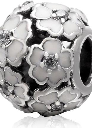 Шарм pandora весенние белые цветы