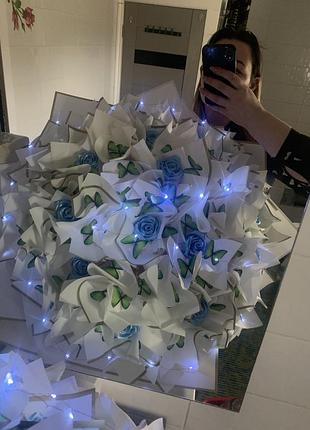 Букет 101 метелик з трояндами