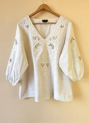 Шикарна блуза котон вишиванка l-xl