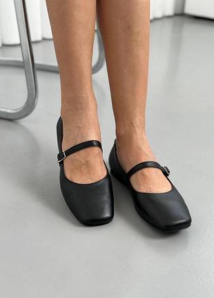 Кожаные балетки мэри  джейн
