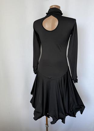 Mei yu платье черное для бальных танцев тренировочное длинный рукав пышная юбка латина кос...