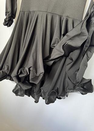 Mei yu платье черное для бальных танцев тренировочное длинный рукав пышная юбка латина кос...