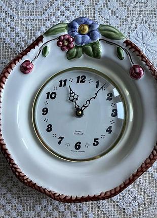 🌸настінний вінтажний годинник ⏰ - кераміка і ручний розпис 🔥