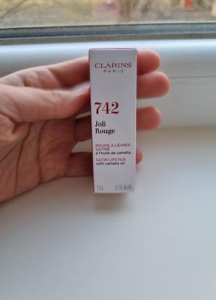 Помада матовая красная Clarins joli rouge velvet matte lipstick 762v 742
