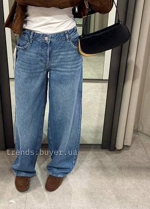 Джинси zara straight leg mid rise