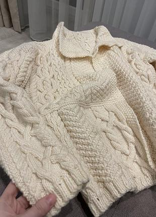 Объемный молочный кардиган