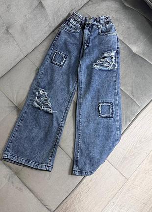 Рвані джинси палаццо для дівчинки