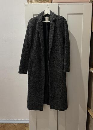 Пальто темно сіре zara