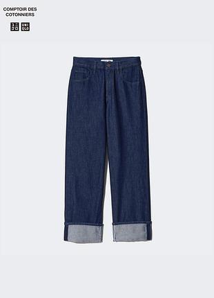 Джинси uniqlo+comptoir des cotonniers темно-сині regular straight jeans