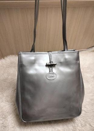 Брендовая кожаная сумка longchamp
