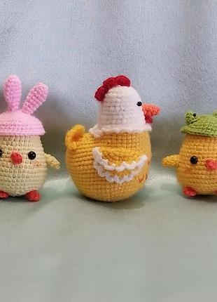 Курочка с цыплятами, пасхальный декор