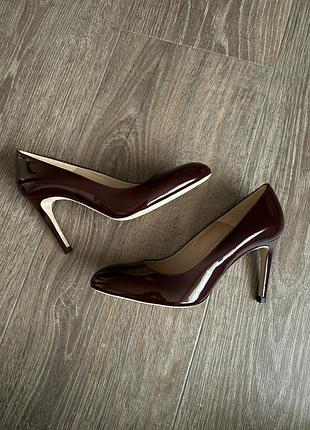 Туфлі l.k. bennett floret dark red nappa leather pointed toe courts