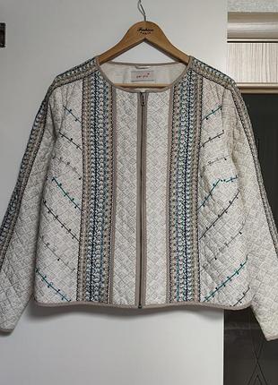Красивая легкая куртка/кардиган в этностиле из натуральной ткани от m&s 🤍🩵