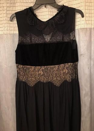 Платье как новая zara woman studio, бархат и кружево