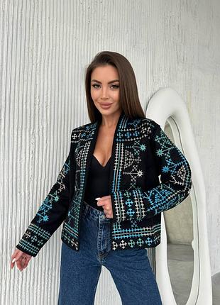 Пиджак жакет с вышивкой