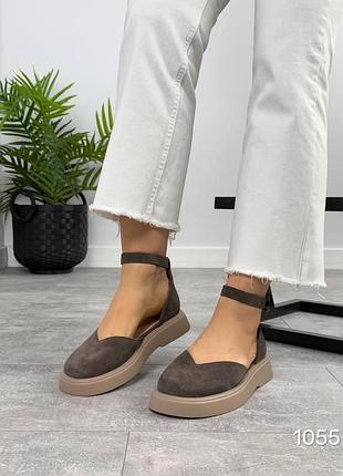 Босоножки christine цвет: тауп материал : натуральная замша